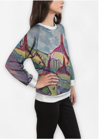 Watercolor fish sweatshirt